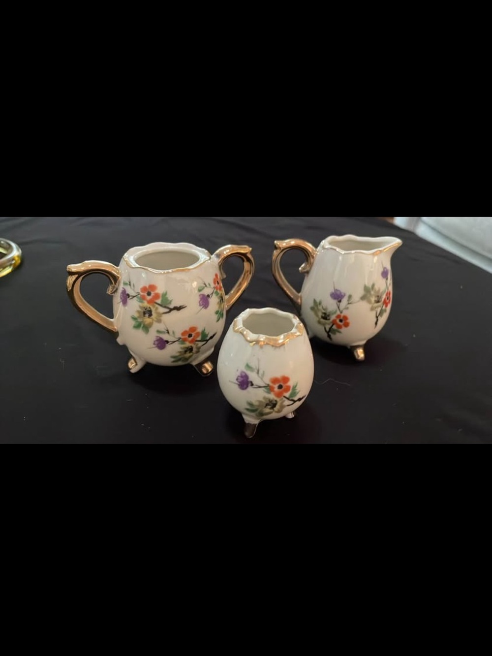 Enesco Egg-Shaped Footed Sugar & Creamer Set